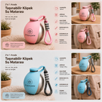 Evcil Hayvan Seyahat Sızdırmaz Pratik Çelik Su Matarası –  | 285 ml