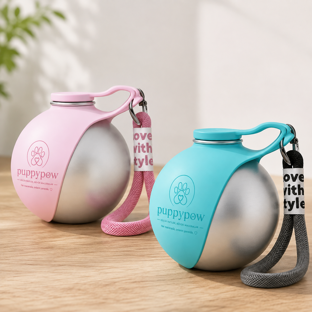 Evcil Hayvan Seyahat Sızdırmaz Pratik Çelik Su Matarası –  | 285 ml