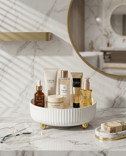 360° Rotating Makeup Organizer Tray